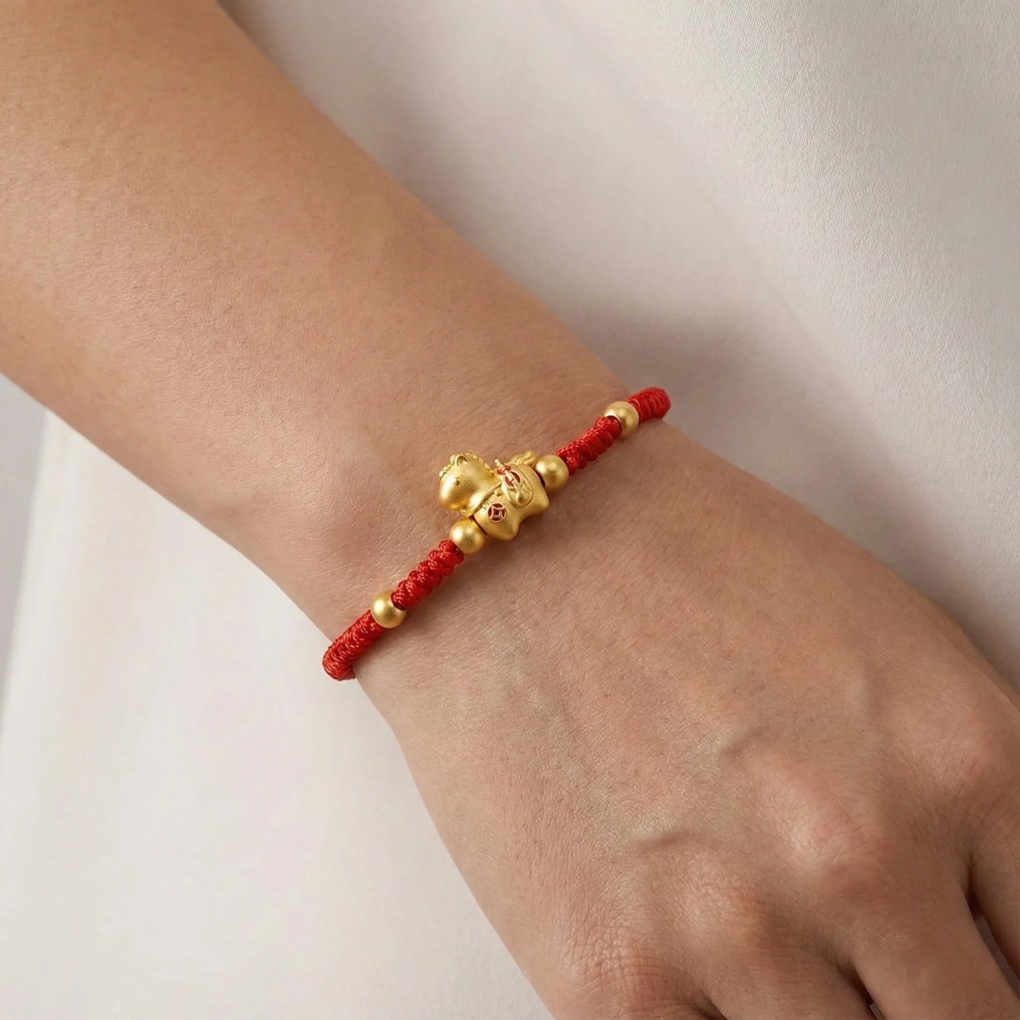 Fortune Bracelet Red String Fire Horse Charm