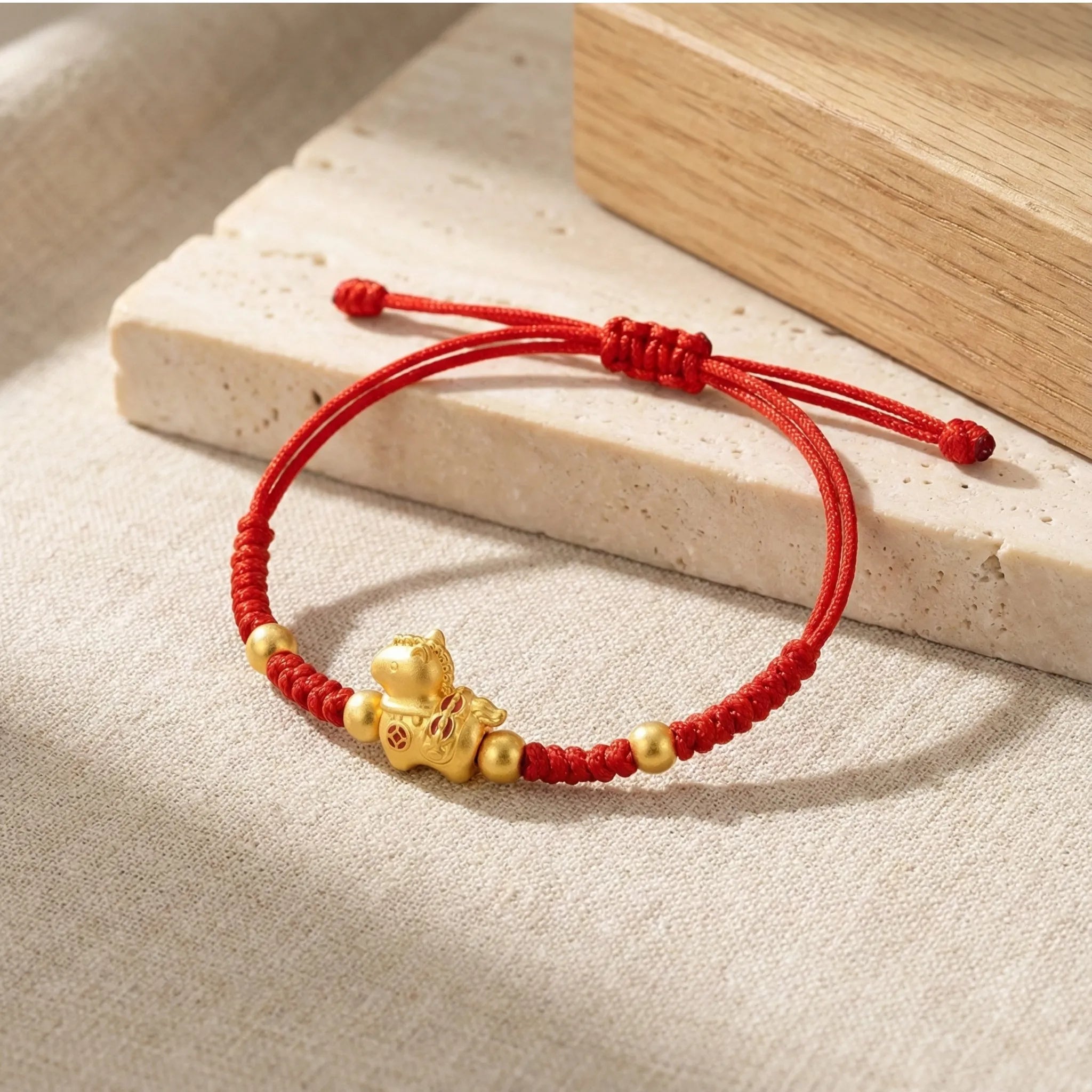 Fortune Bracelet Red String Fire Horse Charm