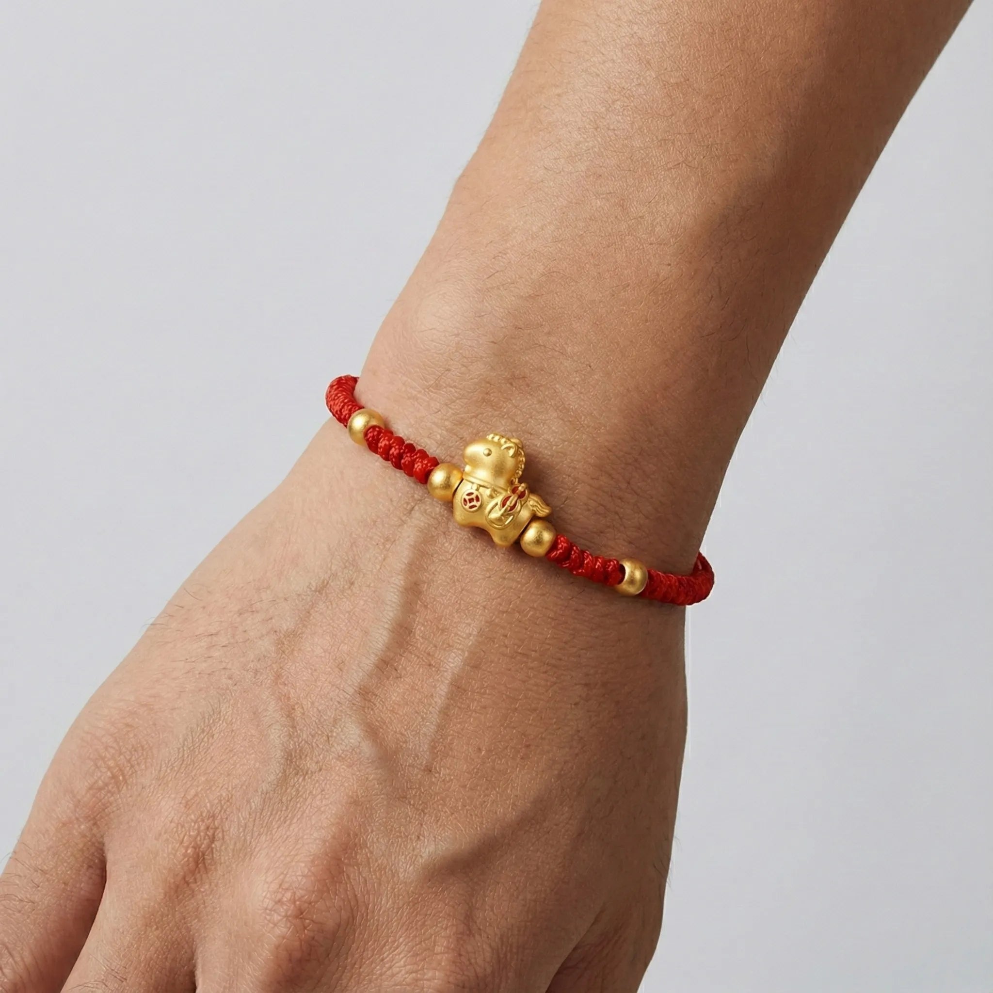 Fortune Bracelet Red String Fire Horse Charm