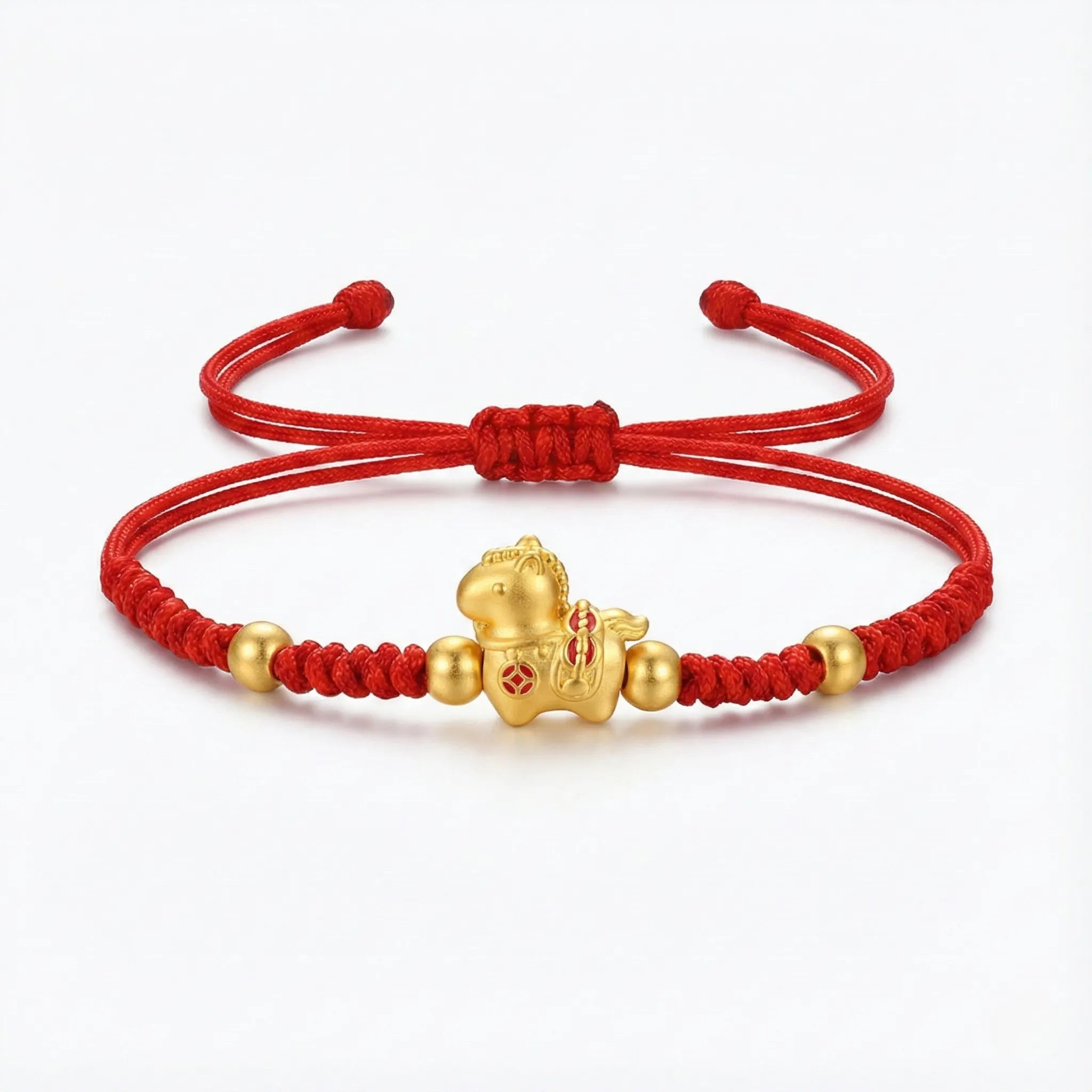Fortune Bracelet Red String Fire Horse Charm