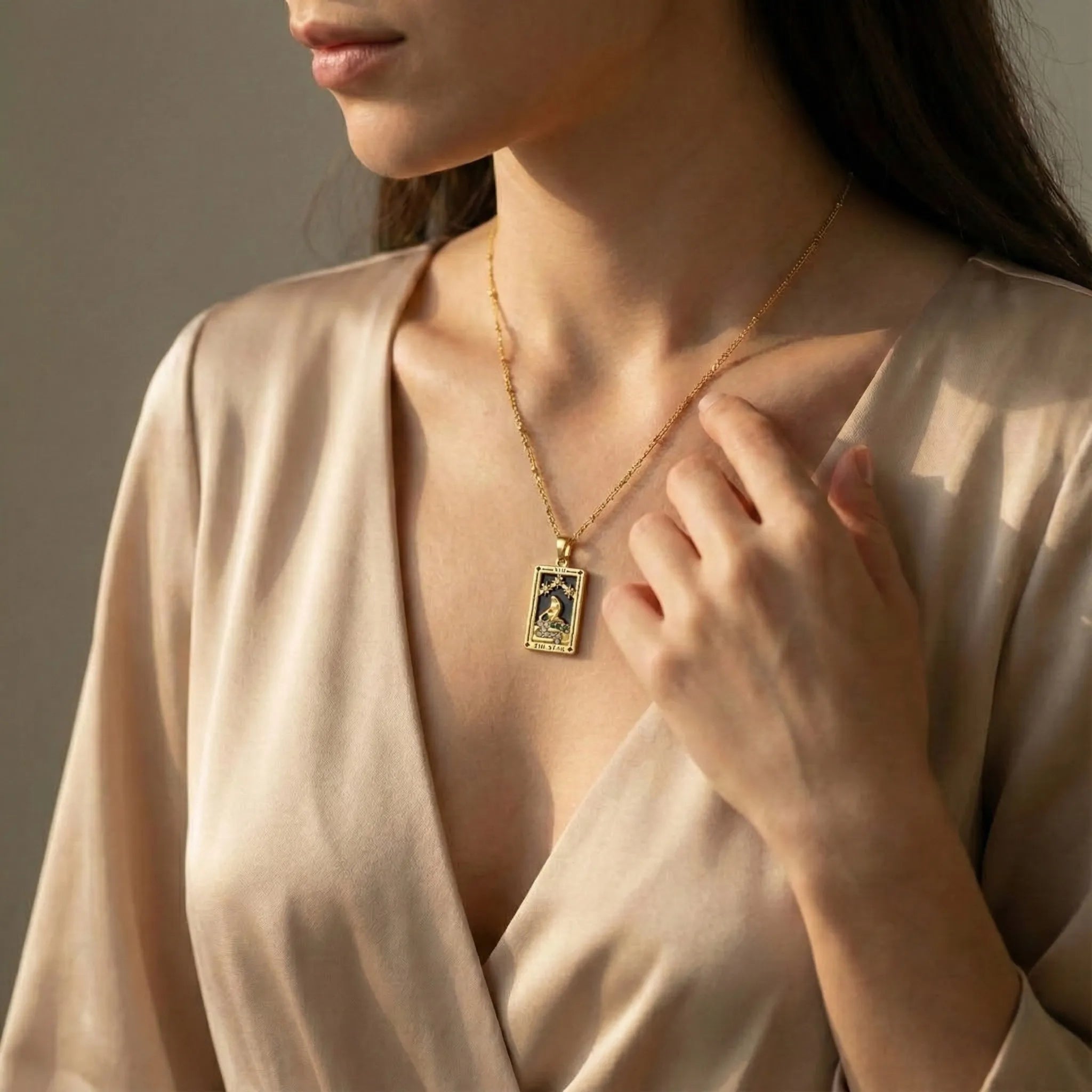 Tarot Guidance Necklace Titanium Natural Stone