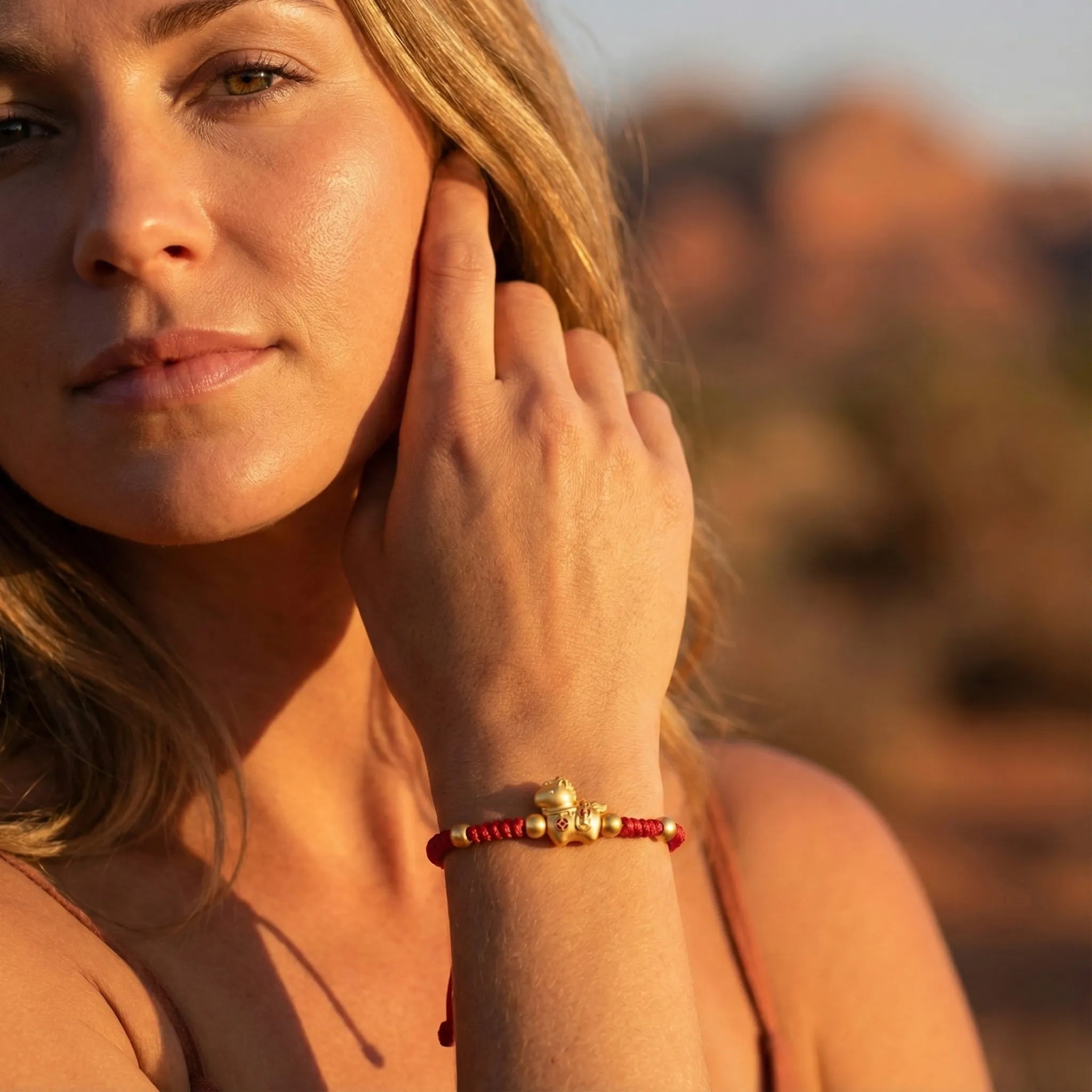 Fortune Bracelet Red String Fire Horse Charm