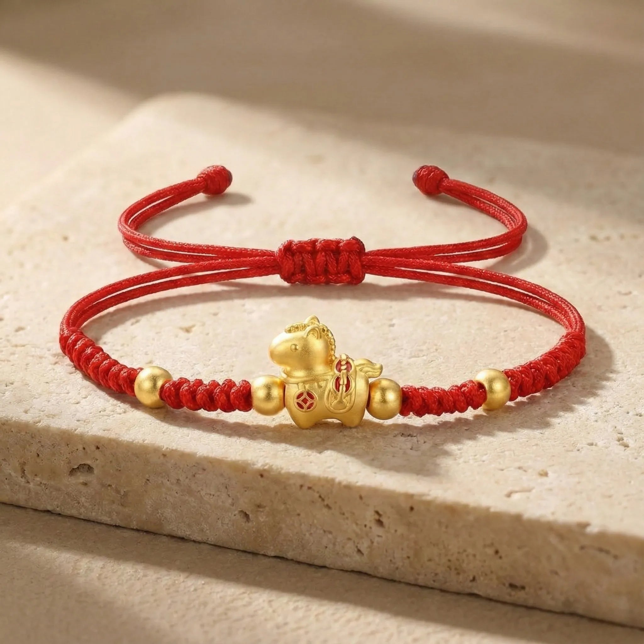 Fortune Bracelet Red String Fire Horse Charm