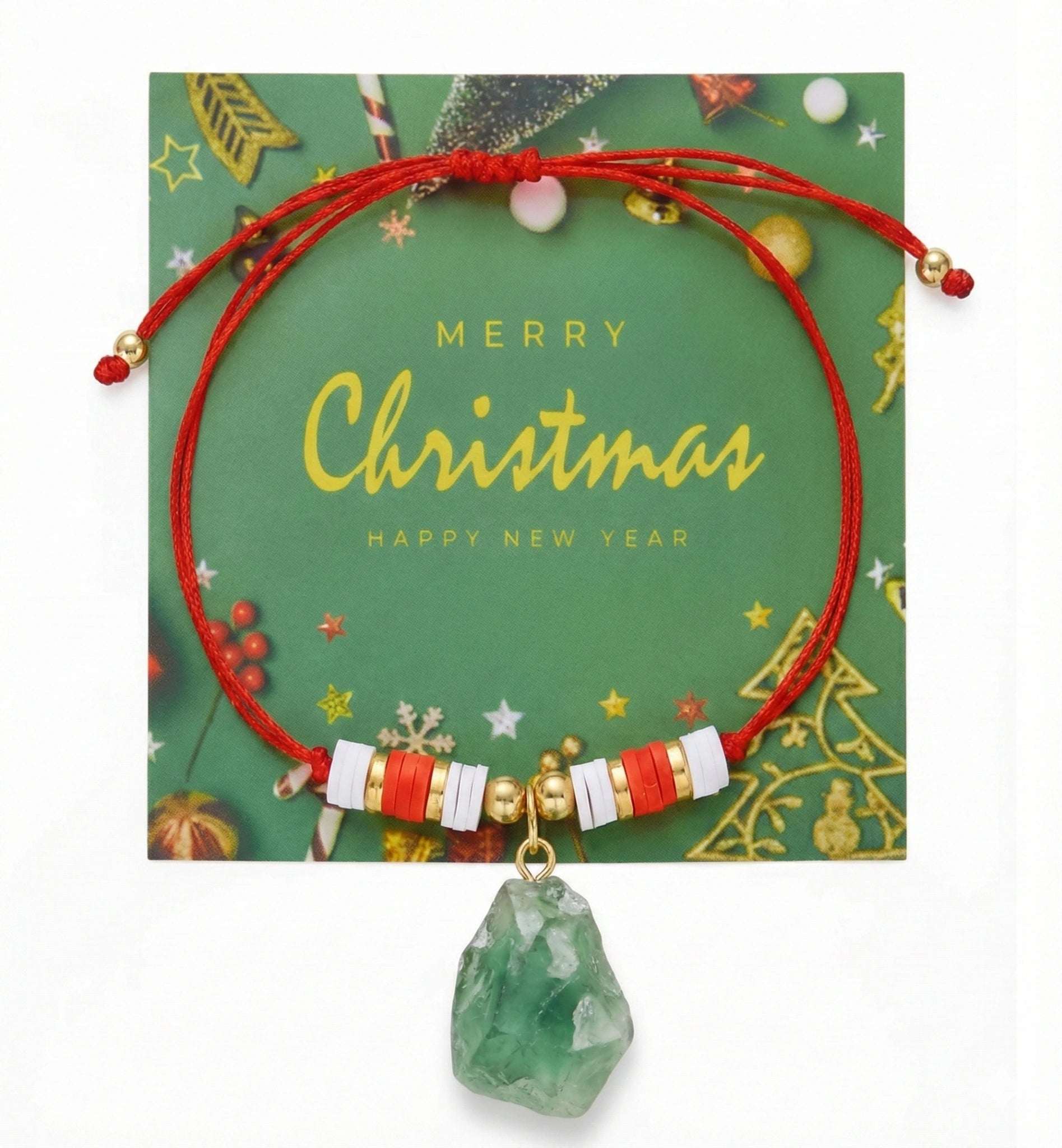 Red String Raw Quartz Protection Fortune Bracelet