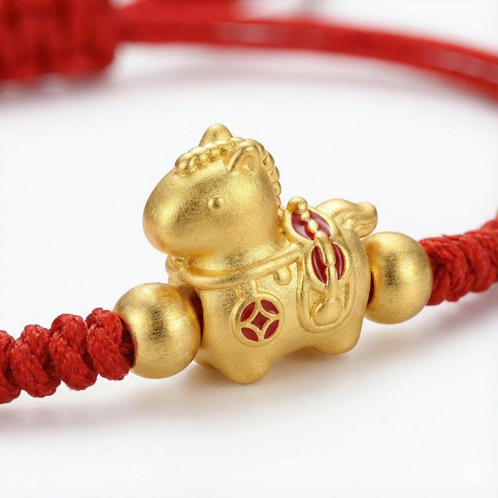 Fortune Bracelet Red String Fire Horse Charm