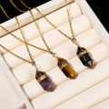 Natural Healing Crystal Hexagonal Cylindrical Necklace