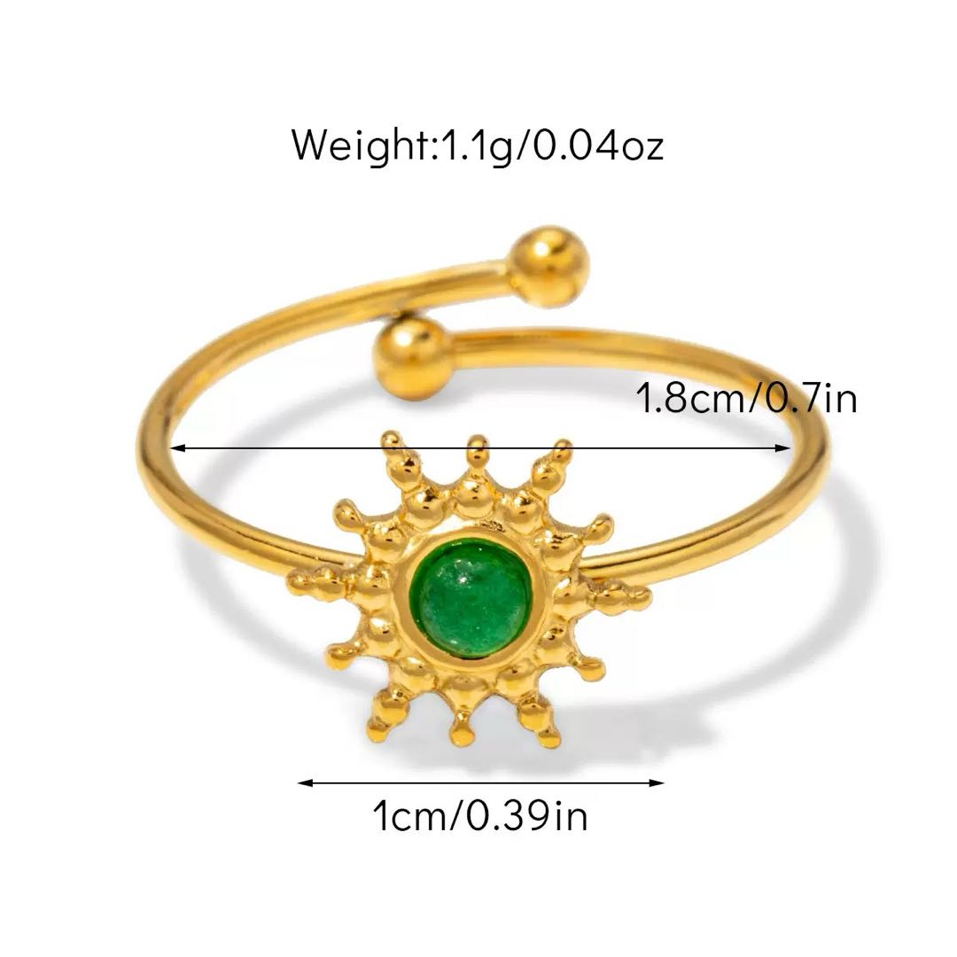 Emerald Titanium Gold Solar Protection Fortune Elegant Jewelry Set