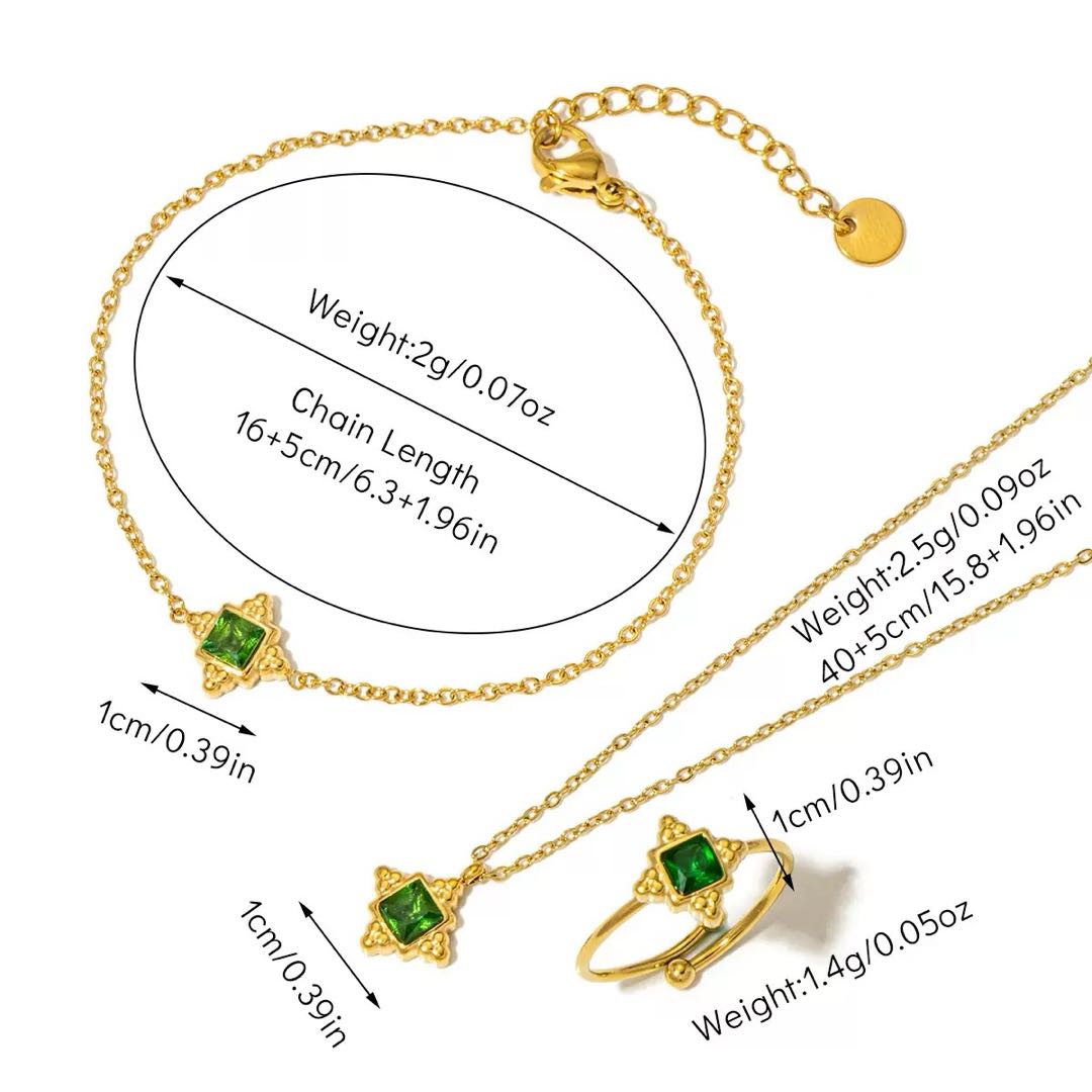 Energy Alignment Jewelry Set Titanium Natural Stone