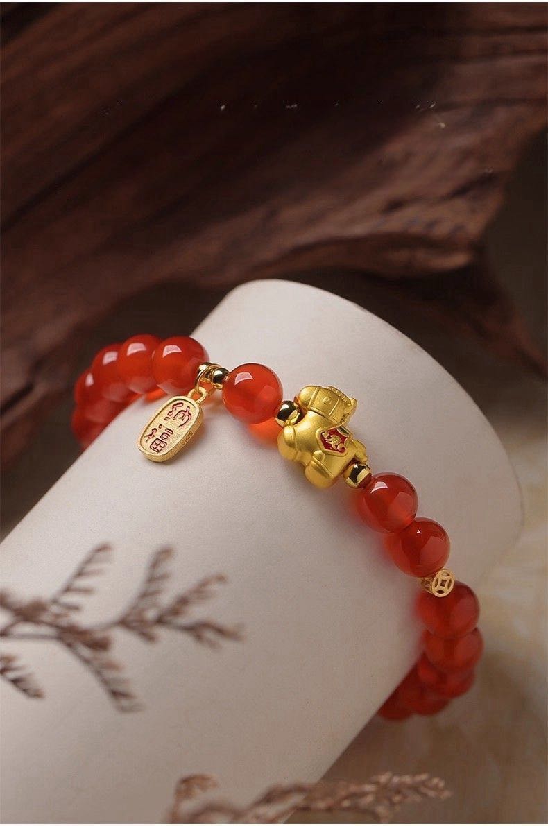 Fire Horse Fortune Bracelet Red Agate