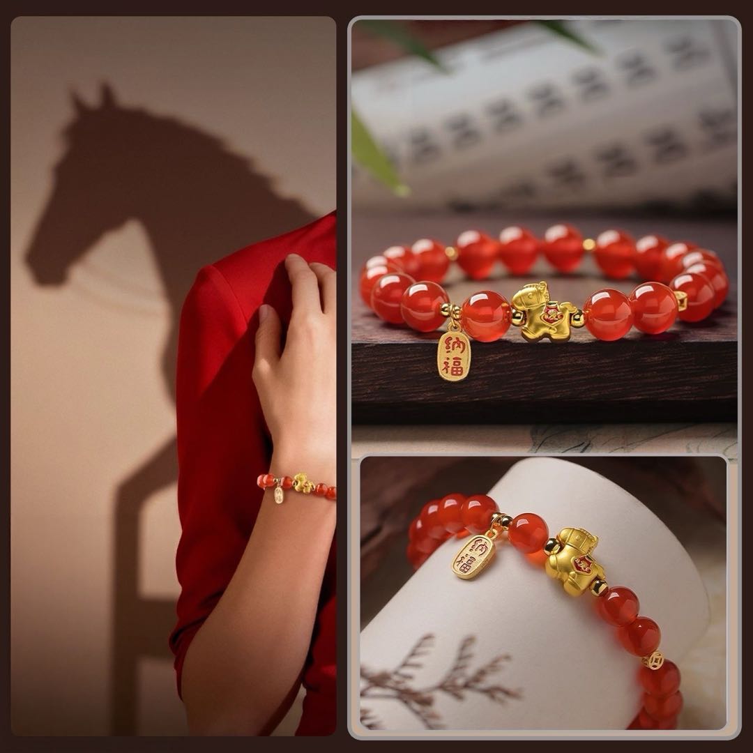 Fire Horse Fortune Bracelet Red Agate