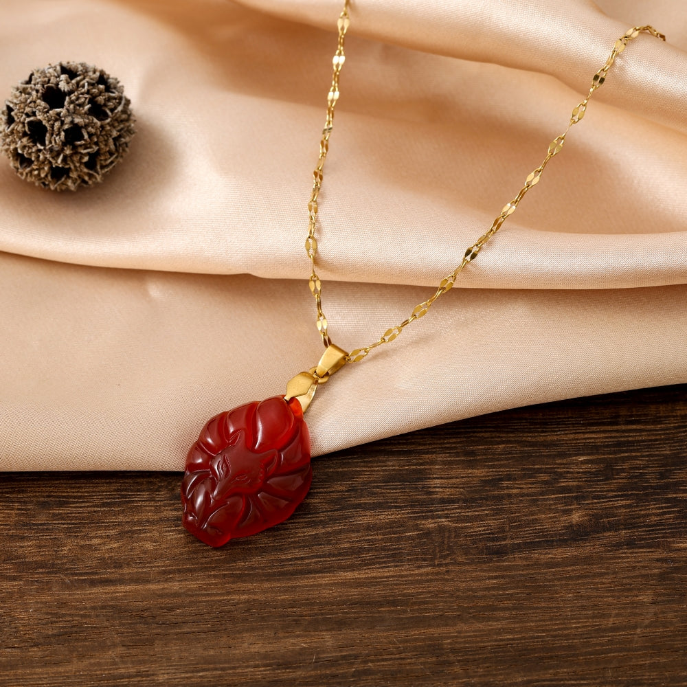 Lucky Fox Queen Stone - Red